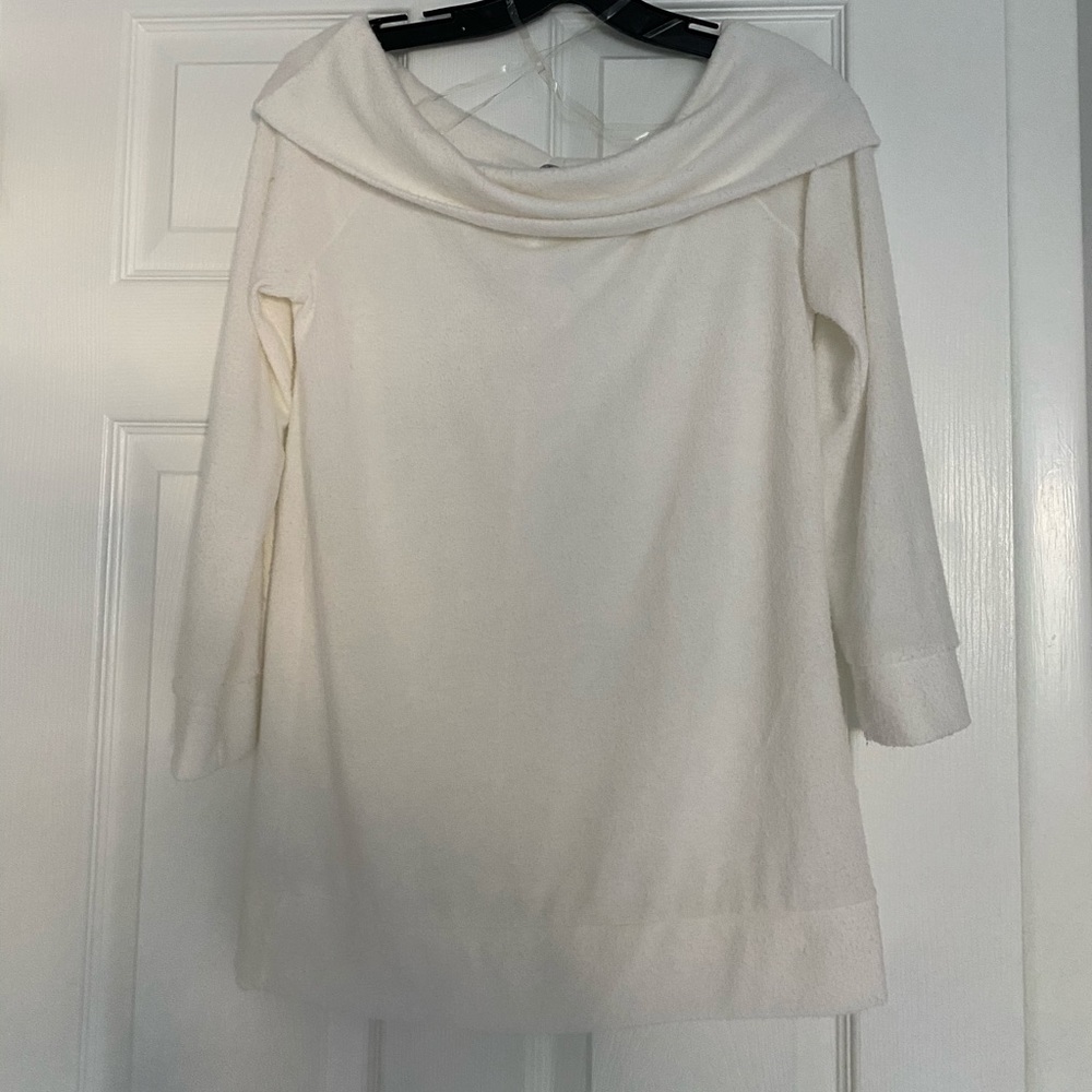 White off the shoulder sweater